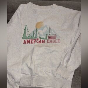 American Eagle Outfitters White Graphic Sweatshirt
